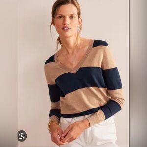 Boden Catriona Cotton V Neck Sweater